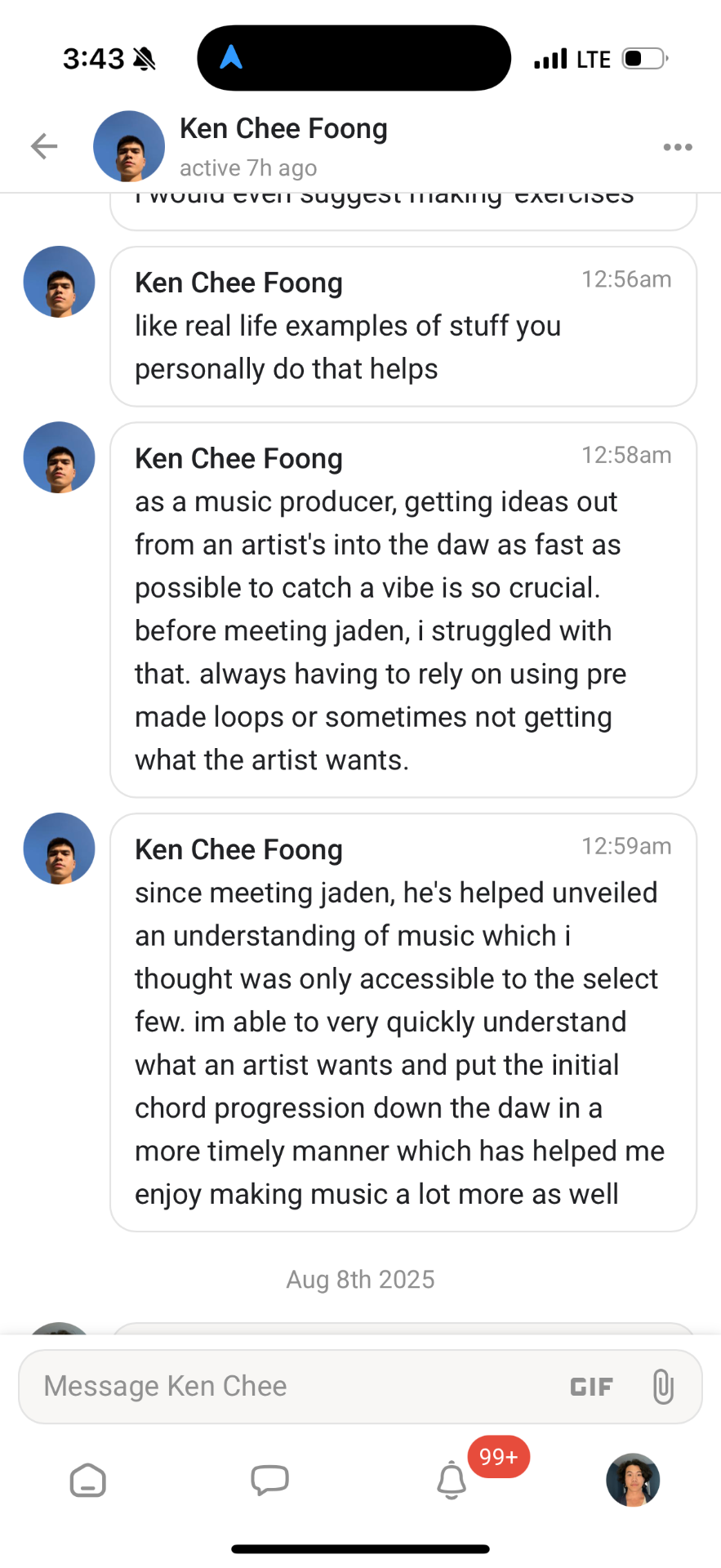 Student testimonial