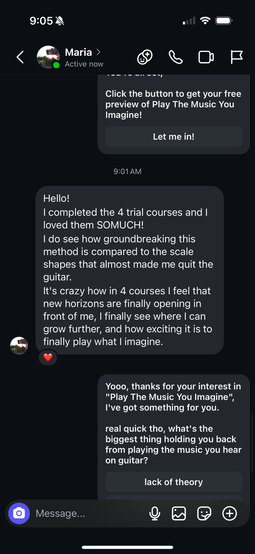Student testimonial